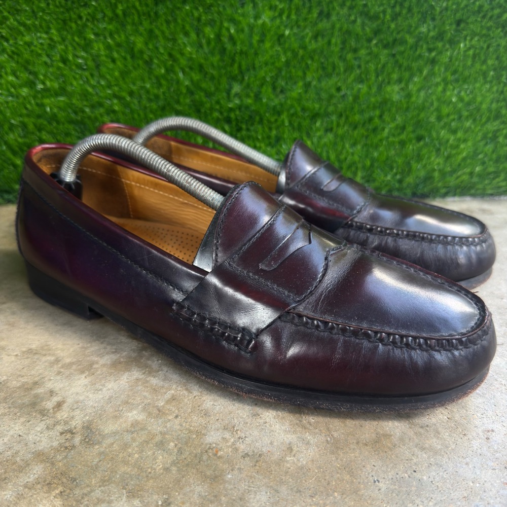 Vintage 90s Cole Haan Penny Loafers Dress Shoes Burgundy 11.5 D